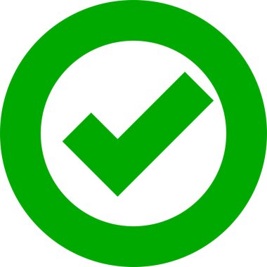 Yuvarlak kontrol işareti simgesi. Onaylandı. Düzenlenebilir vektör.