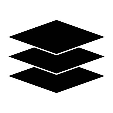 Katman siluet simgesi. Katmanlar. Düzenlenebilir vektör.