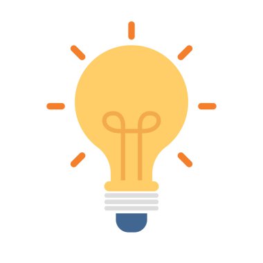 İpucu ampul ikonu. Düzenlenebilir vektör.