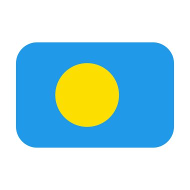 Yuvarlak Palau bayrak simgesi. Düzenlenebilir vektör.