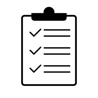 Basit bir kontrol listesi simgesi. Görev listesi. Düzenlenebilir vektör.