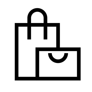 Basit bir alışveriş poşeti ikonu. Alıyorum. Düzenlenebilir vektör.