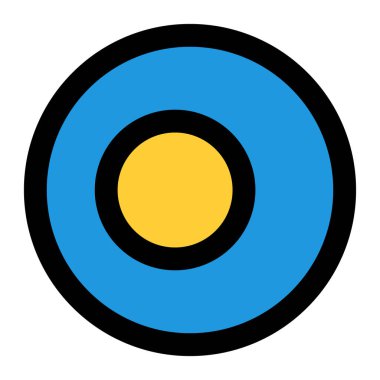 Round Palau bayrak ikonu. Düzenlenebilir vektör.