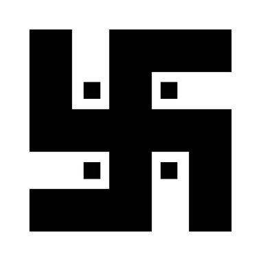 Hindu gamalı haç siluet simgesi. Düzenlenebilir vektör.