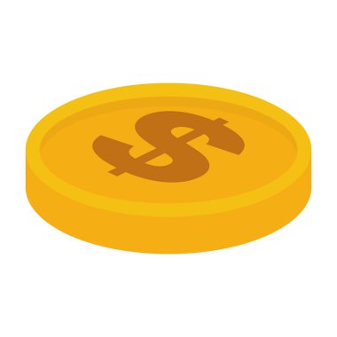 Dolar madeni para ikonu. USD simgesi. Düzenlenebilir vektör.