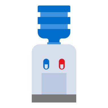 Su dağıtıcı ikonu. Su soğutma ve ısıtma makinesi. Düzenlenebilir vektör.