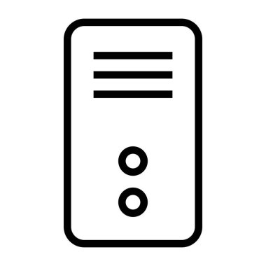 Basit dikey sunucu simgesi. Düzenlenebilir vektör.