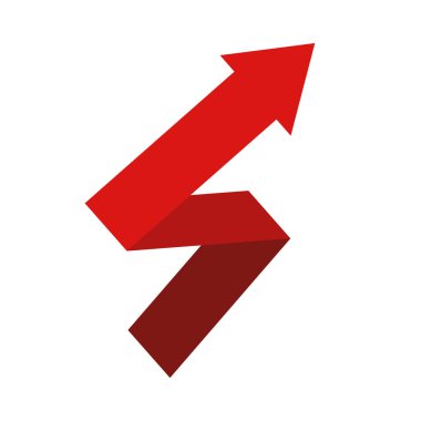 Modern kırmızı ok yükseliyor