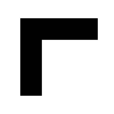 Basit köşe siluet simgesi. Dik açı. Düzenlenebilir vektör.