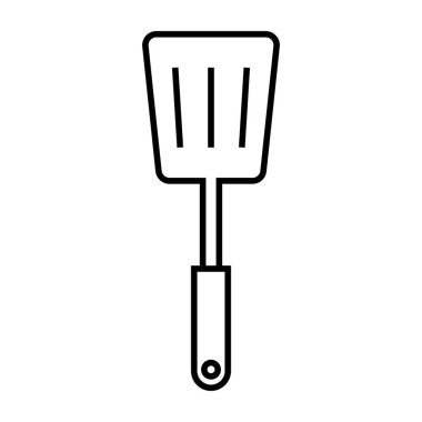 Basit bir spatula ikonu. Mutfak aletleri. Düzenlenebilir vektör.