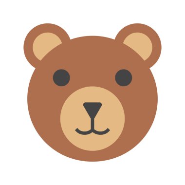 Sevimli ayı suratı ikonu. Düzenlenebilir vektör.