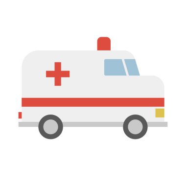 Düz dizayn ambulans simgesi. Düzenlenebilir vektör.