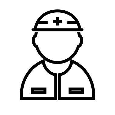 Basit inşaat işçisi ikonu. Düzenlenebilir vektör.