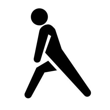 Jimnastik siluet ikonu yapan kişi. Düzenlenebilir vektör.