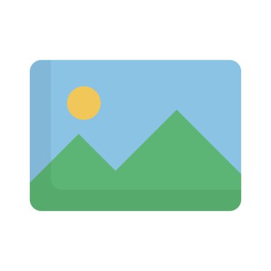 Düz tasarım fotoğraf simgesi. Düzenlenebilir vektör.