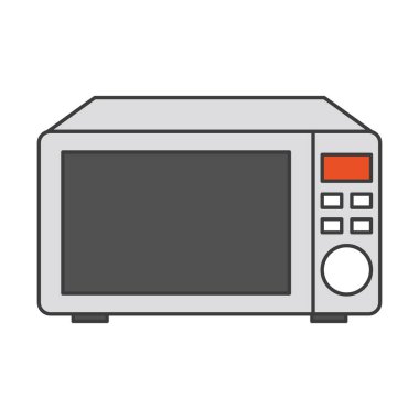 Mikrodalga fırın ikonu. Elektrikli fırın ikonu. Düzenlenebilir vektör.