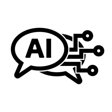Basit bir Yapay Zeka Chatbot simgesi. Düzenlenebilir vektör.