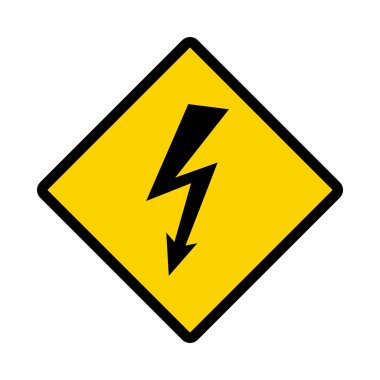 Yüksek voltajlı uyarı işareti. Düzenlenebilir vektör.