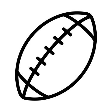 Basit bir rugby topu ikonu. Ragbi kulübü. Düzenlenebilir vektör.