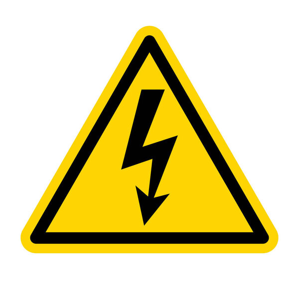 High voltage hazard sign. Electrical warning. Editable vector.
