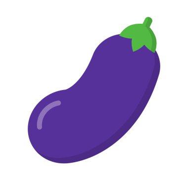 Basit mor patlıcan ikonu. Düzenlenebilir vektör.