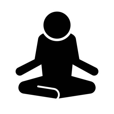 Meditasyon yapan insan silueti. Meditasyon. Düzenlenebilir vektör.