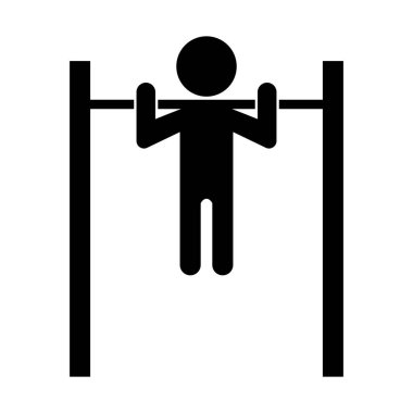 Barfiks egzersizi yapan bir siluet. Düzenlenebilir Vektör.