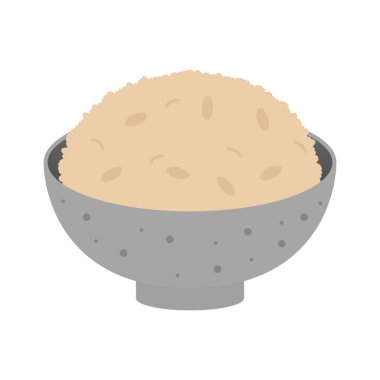 Kahverengi Pirinç Buharı. Düzenlenebilir Vektör.