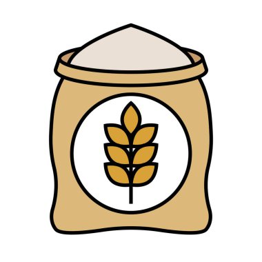 Un torbası ikonu. Un çuvalı ikonu. Düzenlenebilir vektör.