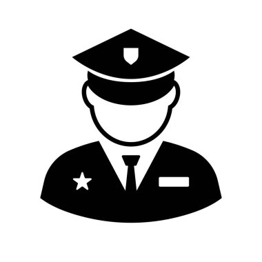 Polis silueti. Polis silueti. Düzenlenebilir vektör.