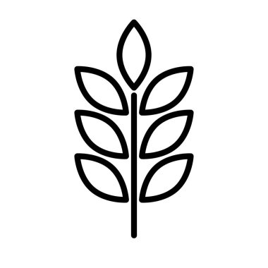 Basit buğday ikonu kulağı. Düzenlenebilir vektör.