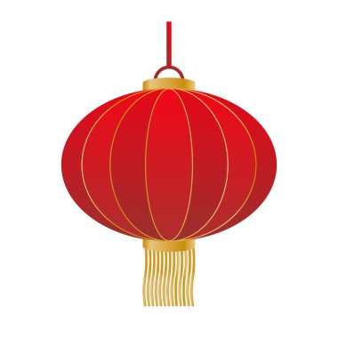 Geleneksel kırmızı Çin feneri. Düzenlenebilir vektör.