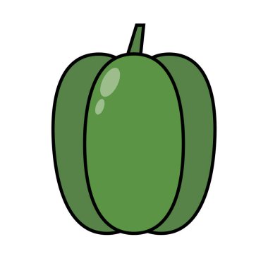 Taze Yeşil Zil Biber Simgesi. Vektör.
