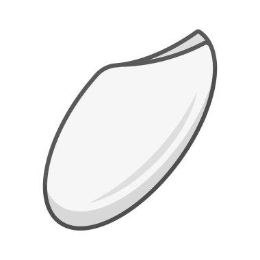 Düz dizayn beyaz pirinç ikonu. Düzenlenebilir vektör.