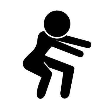 Çömelme silueti. Kas antrenmanı. Düzenlenebilir vektör.