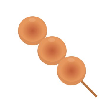 Mitarashi dango. Japanese sweets. Editable vector. clipart