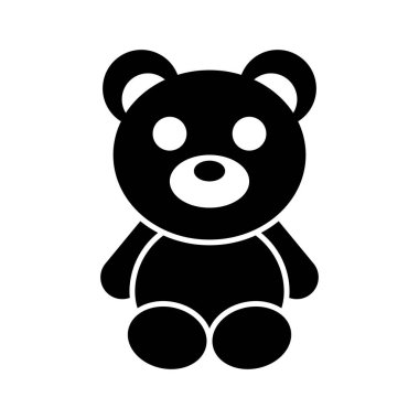 Oyuncak ayı silueti simgesi. Düzenlenebilir vektör.