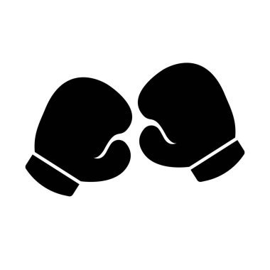 Boks eldivenleri siluet simgesi. Düzenlenebilir vektör.