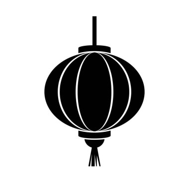 Çin fenerinin silueti. Düzenlenebilir vektör.