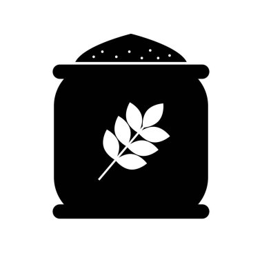 Un torbası siluet simgesi. Düzenlenebilir vektör.