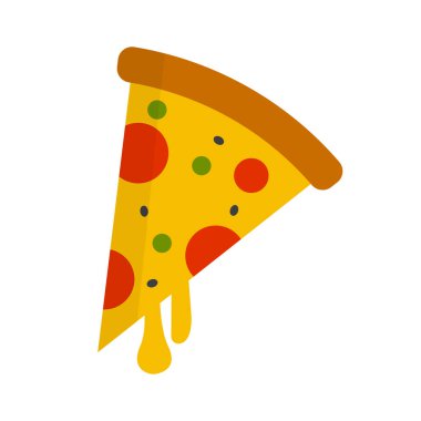 Eriyen pizza dilimi ikonu. Düzenlenebilir vektör.