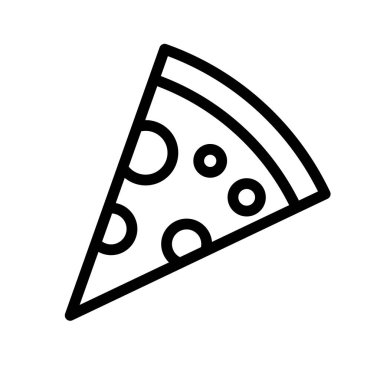 Basit İtalyan Pizza Simgesi. Düzenlenebilir vektör.