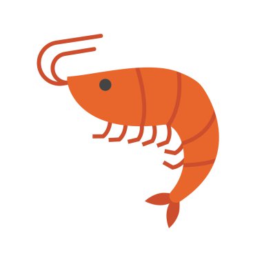 Düz dizayn karides ikonu. Düzenlenebilir vektör.