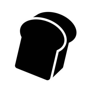 Beyaz ekmek silueti simgesi. Düzenlenebilir vektör.