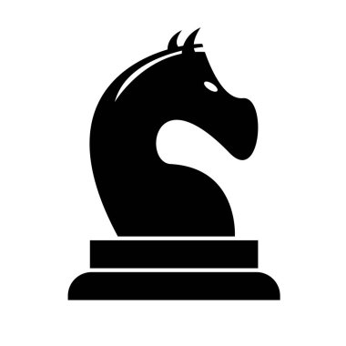 Satranç Şövalyesi Parça Tasarımı 'nın Silueti. Vektör.