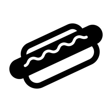 Basit bir sosisli siluet ikonu. Düzenlenebilir vektör.