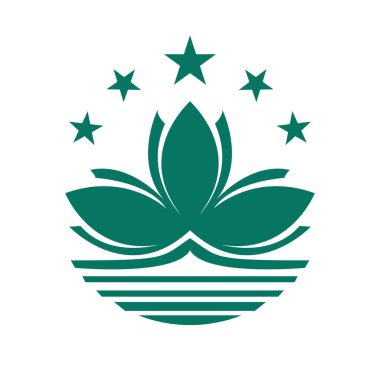 Stars and Lotus Emblem of Macau. Editable vector. clipart