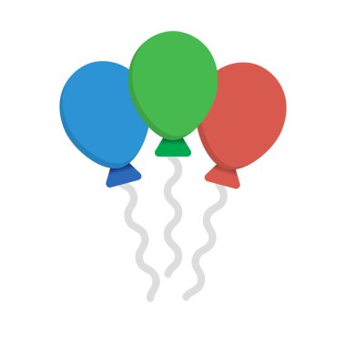 Mavi, yeşil ve kırmızı renkli balon ikonu. Düzenlenebilir vektör.