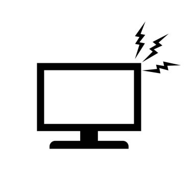 Gürültülü TV siluet simgesi. Düzenlenebilir vektör.