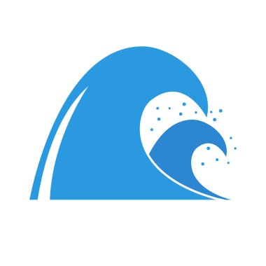 Tsunami ikonu. Deniz dalgası ikonu. Düzenlenebilir vektör.